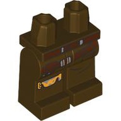 LEGO part 970c07pr0011 Hips and Dark Brown Legs with print in Dark Brown