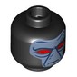 Minifig Head Cad Bane, Sand Blue Face, Dark Blue Lines, Red Eyes