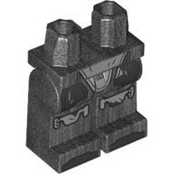 LEGO part 970c75pr0026 Hips and Pearl Titanium Legs with print in Titanium Metallic / Pearl Titanium