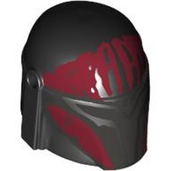 LEGO part 87610pr0015 Helmet Mandalorian with Holes with print in Black