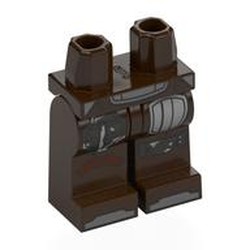 LEGO part 970c07pr0012 Hips and Dark Brown Legs with Silver Pad Print in Dark Brown