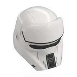 LEGO part 27090pr0004 Helmet, Raised Forehead, Angular Front, AT-RT Driver print in White