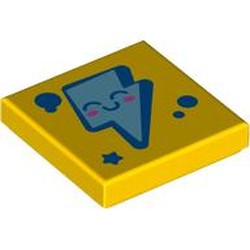 LEGO part 3068bpr0088 Tile 2 x 2 with print in Bright Yellow/ Yellow