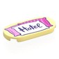 Tile Round 2 x 4 with White/Bright Pink/Dark Pink Pillows, Dark Purple 'Hotel' print