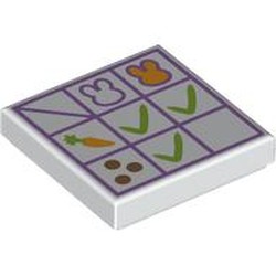 LEGO part 3068bpr0227 Tile 2 x 2 with print in White