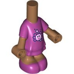 LEGO part 69969pr0005 Microdoll Body Short Dress with print in Medium Nougat