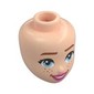 Minidoll Head, Dark Orange Eyebrows, Bright Blue Eyes, Freckles, Coral Lips, Open Mouth Smile