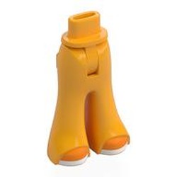 LEGO part 101117c01pr0014 Minidoll Hips and Wide Pants with print in Flame Yellowish Orange/ Bright Light Orange