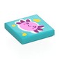 Tile 2 x 2 with Bright Pink/Magenta Axolotl print
