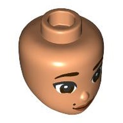 LEGO part 92198pr0097 Minidoll Head with print in Nougat