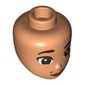 Minidoll Head, Dark Brown Eyebrows, Reddish Brown Eyes, Nougat Lips, Beauty Mark