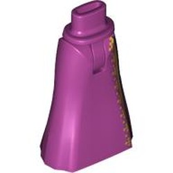 LEGO part 36187c01pr0002 Minidoll Hips and Full Length Skirt with print in Bright Reddish Violet/ Magenta