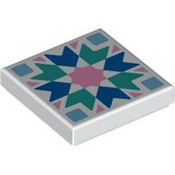 LEGO part 3068bpr0431 Tile 2 x 2 with print in White