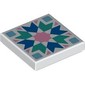 Tile 2 x 2 with Bright Pink/Blue/Dark Turquoise/Bright Blue Mosaic print