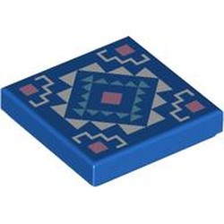 LEGO part 3068bpr0440 Tile 2 x 2 with print in Bright Blue/ Blue