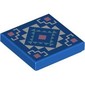 Tile 2 x 2 with Bright Pink/Blue/Dark Turquoise Mosaic print