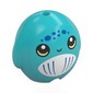 Pillow Plush Toy with Narwhal, White Chest, Dark Blue Dots print