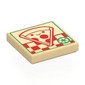 Tile 2 x 2 with Pizza Box, Red Smiling Pizza, Green Border print