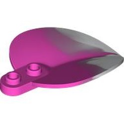 LEGO part 7096pat0001 Plant, Leaf/Petal 4 x 6 x 1 1 / 3 with White Marble pattern in Bright Purple/ Dark Pink