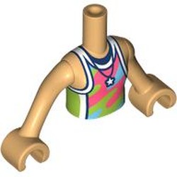 LEGO part 92456c06pr0022 Minidoll Torso Girl with Warm Tan Arms and Hands with print in Warm Tan