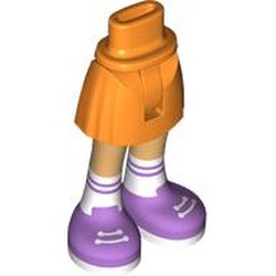 LEGO part 2241c01pr0036 Minidoll Hips and Short Skirt with print in Bright Orange/ Orange