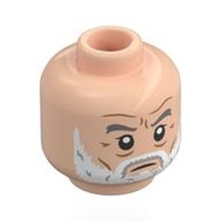 LEGO part 28621pr0117 Minifig Head with print in Light Nougat