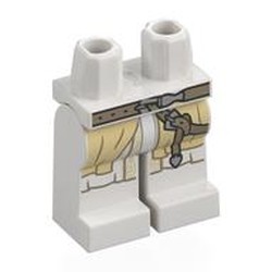 LEGO part 970c27pr0065 Hips and White Legs with print in White