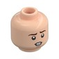 Minifig Head Peregrin Took, Reddish Brown Eyebrows, Chin Line, Open Mouth Teeth, Angry / Worried