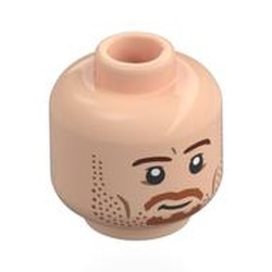 LEGO part 28621pr0116 Minifig Head with print in Light Nougat