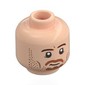Minifig Head Faramir, Dark Orange Eyebrows, Orange Moustache, Beard, Cheek Lines, Lopsided Smile / Angry Scowl