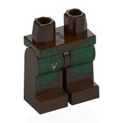 LEGO part 970c07pr0013 Hips and Dark Brown Legs with print in Dark Brown