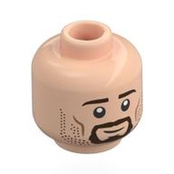LEGO part 28621pr0119 Minifig Head with print in Light Nougat