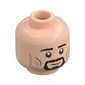 Minifig Head Aragorn, Dark Brown Eyebrows, Beard, Stubbles, Cheek Lines, Stern / Smile