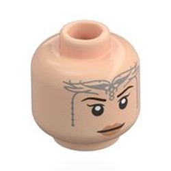 LEGO part 28621pr0115 Minifig Head with print in Light Nougat