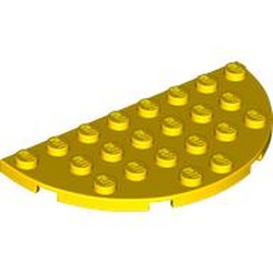 LEGO part 22888 Plate Round Half 4 x 8 in Bright Yellow/ Yellow