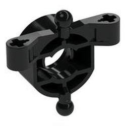 LEGO part 7169 Technic Steering Wheel Hub Holder with 2 Ball Joints and 2 Axle Holes in Black