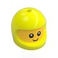 Minifig Head Special, Baby with Vibrant Yellow Helmet pattern, Face print