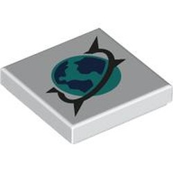 LEGO part 3068bpr0448 Tile 2 x 2 with Arctic Explorers Symbol print in White