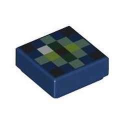 LEGO part 3070bpr0009 Tile 1 x 1 with print in Earth Blue/ Dark Blue
