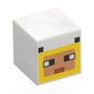 Minifig Head Special, Cube, Pixelated Yellow/Nougat Face, Black Eyes, Ears, Medium Nougat Mouth