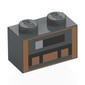 Brick 1 x 2 with Pixelated Fireplace print