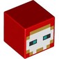 Minifig Head Special, Cube, Pixelated White/Tan Face, Dark Turquoise Eyes