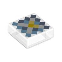 LEGO part 3070bpr0050 Tile 1 x 1 with print in Transparent/ Trans-Clear