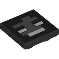 LEGO part 11203pr0016 Tile Special 2 x 2 Inverted with print in Black