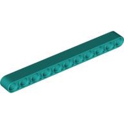 LEGO part 32525 Technic Beam 1 x 11 Thick in Bright Bluish Green/ Dark Turquoise