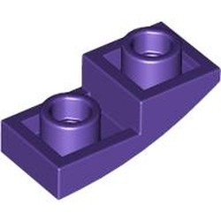 LEGO part 24201 Slope Curved 2 x 1 Inverted in Medium Lilac/ Dark Purple
