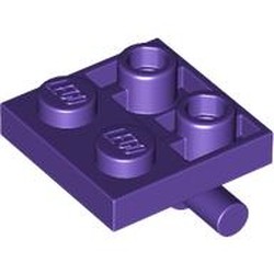 LEGO part 5066 Plate Special 2 x 2 with Horizontal T-Bar Underneath in Medium Lilac/ Dark Purple