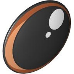 LEGO part 75902pr0027 Shield Round Bowed with print in Black