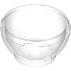 LEGO part 24130 Pod, Round, Faceted 4 x 4 x 1 2/3 (Dragon Egg Bottom) in Transparent/ Trans-Clear