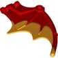 Creature Body Part, Dragon / Thestral Wing with Bar Connection and Marbled Bright Light Orange Pattern